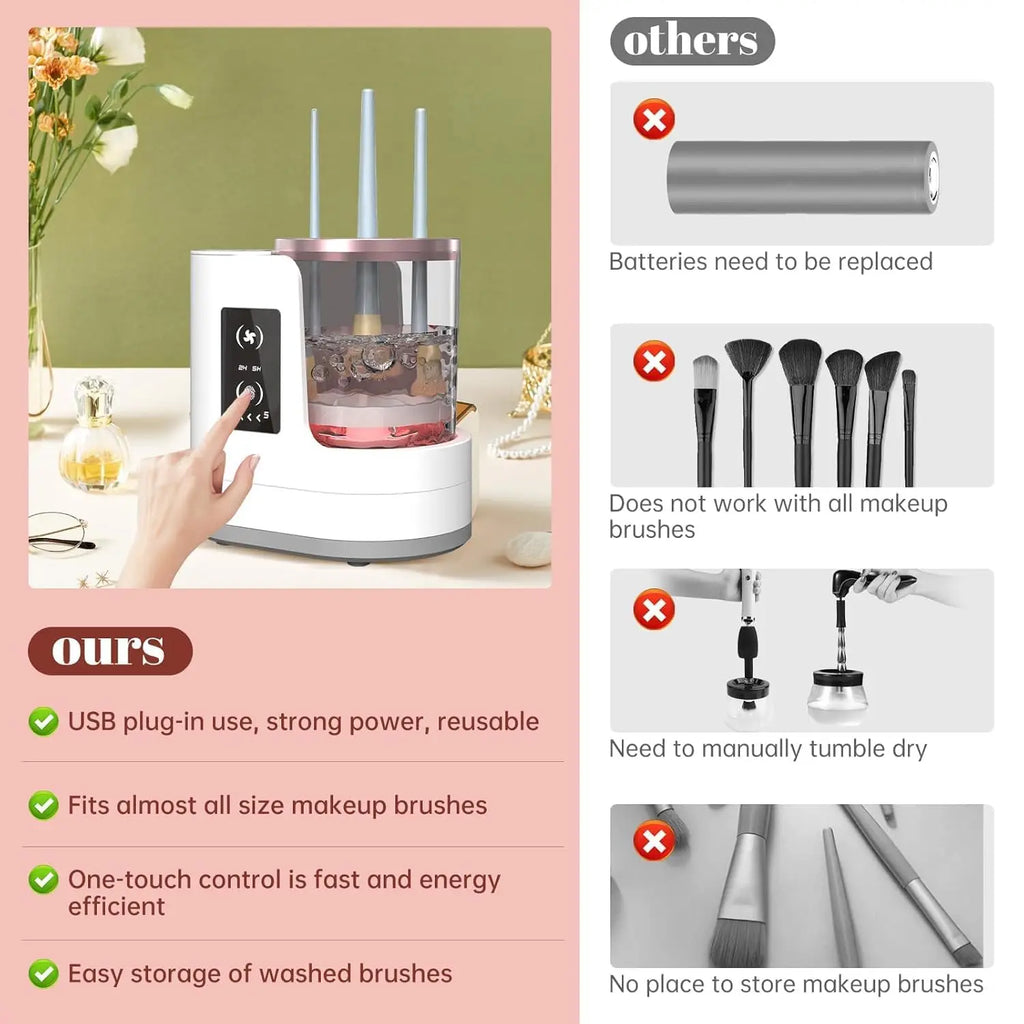Makeup brush cleaning machine