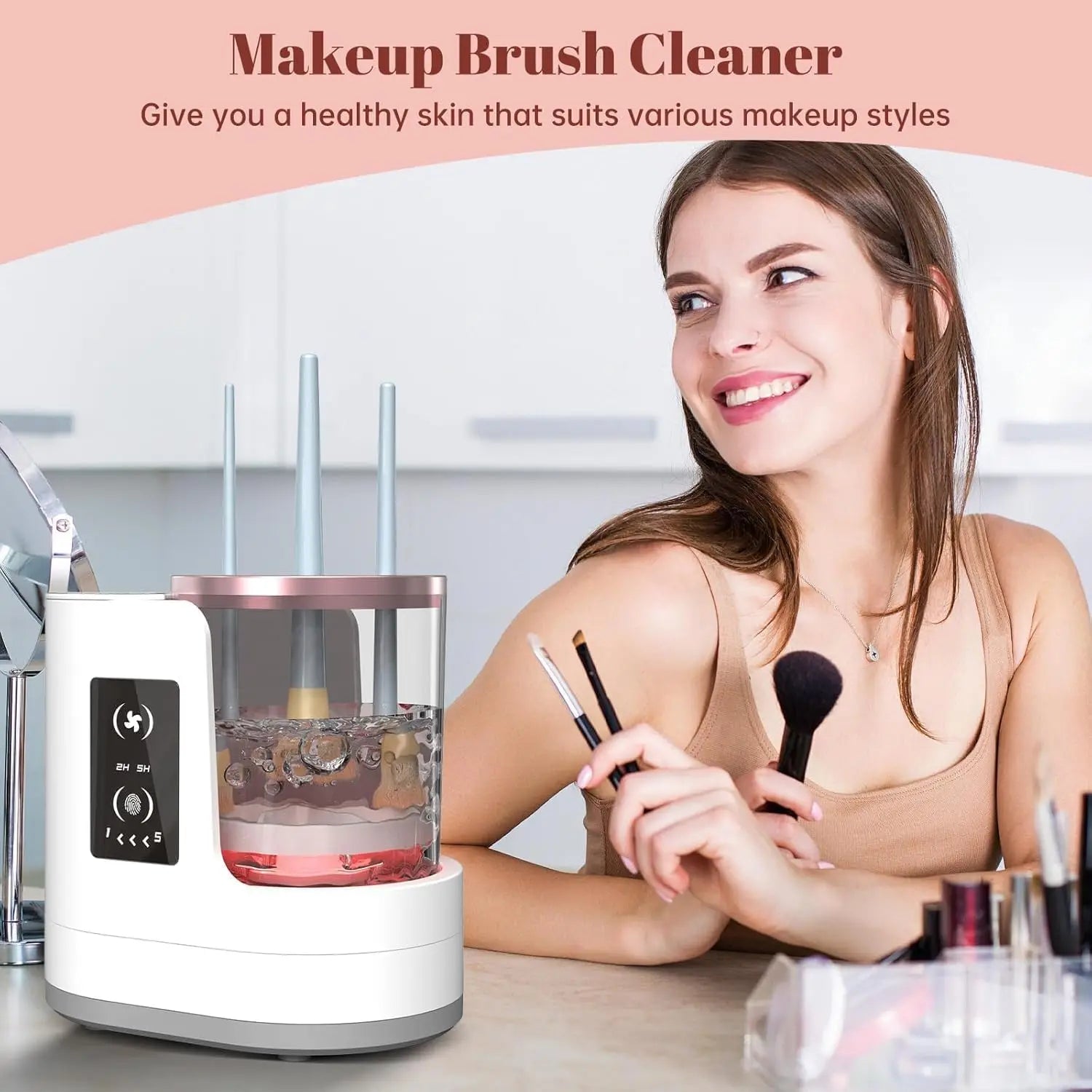 Makeup brush cleaning machine